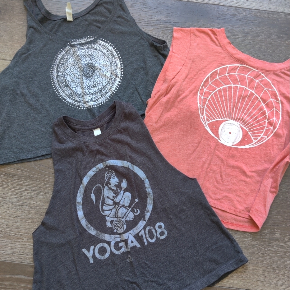 Yoga Crop Tops Mandala Peacock Feather Cotton Size S